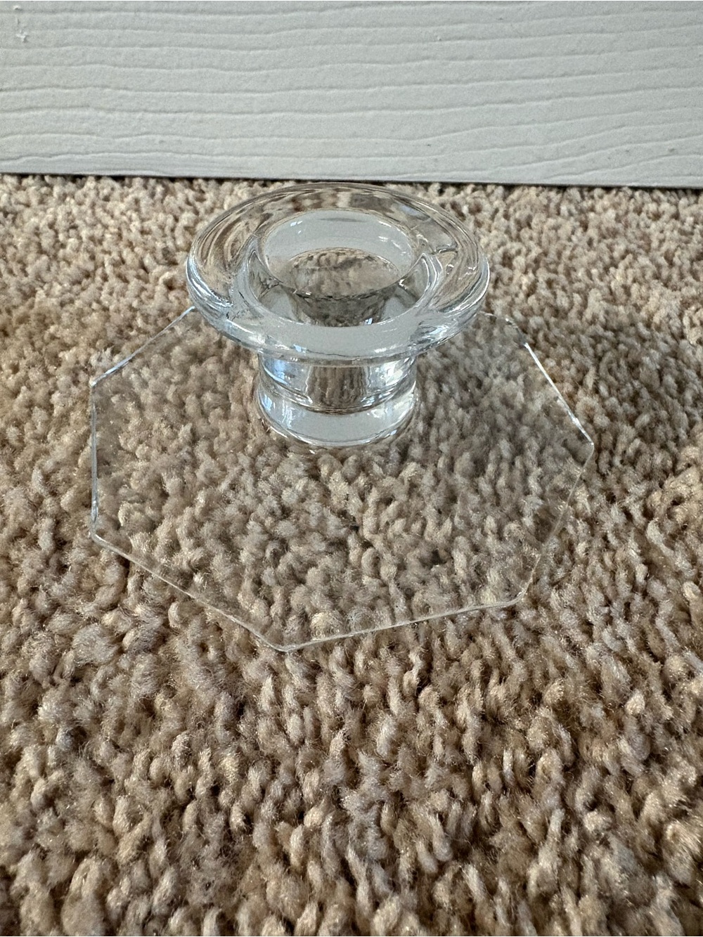 Clear Glass Octagonal Candle Holder